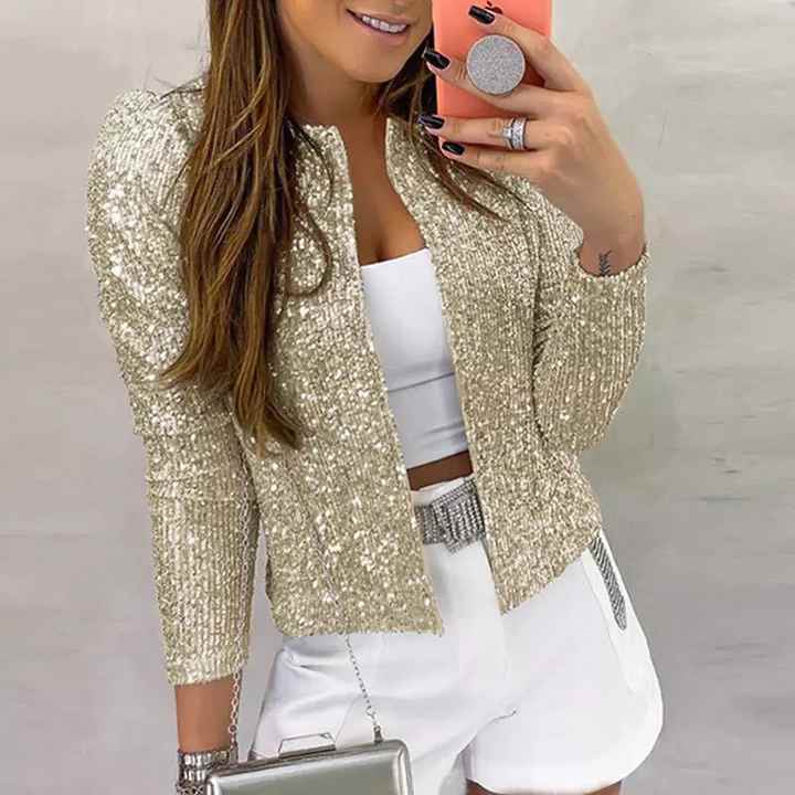 Levoire | Blazer À Sequins Élégant Pour Femmes Or