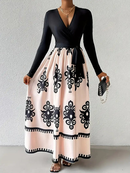 Levoire | Robe Élégante Avec Motif Géométrique Pour Femmes Noir