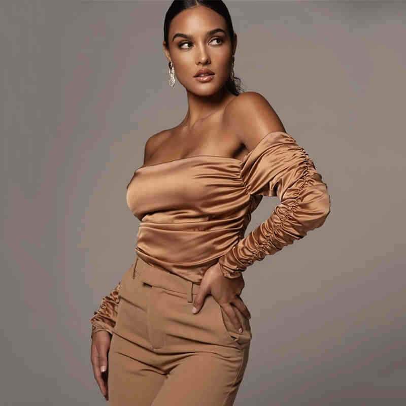Levoire | chemise à manches longues en tube tuftée Marron