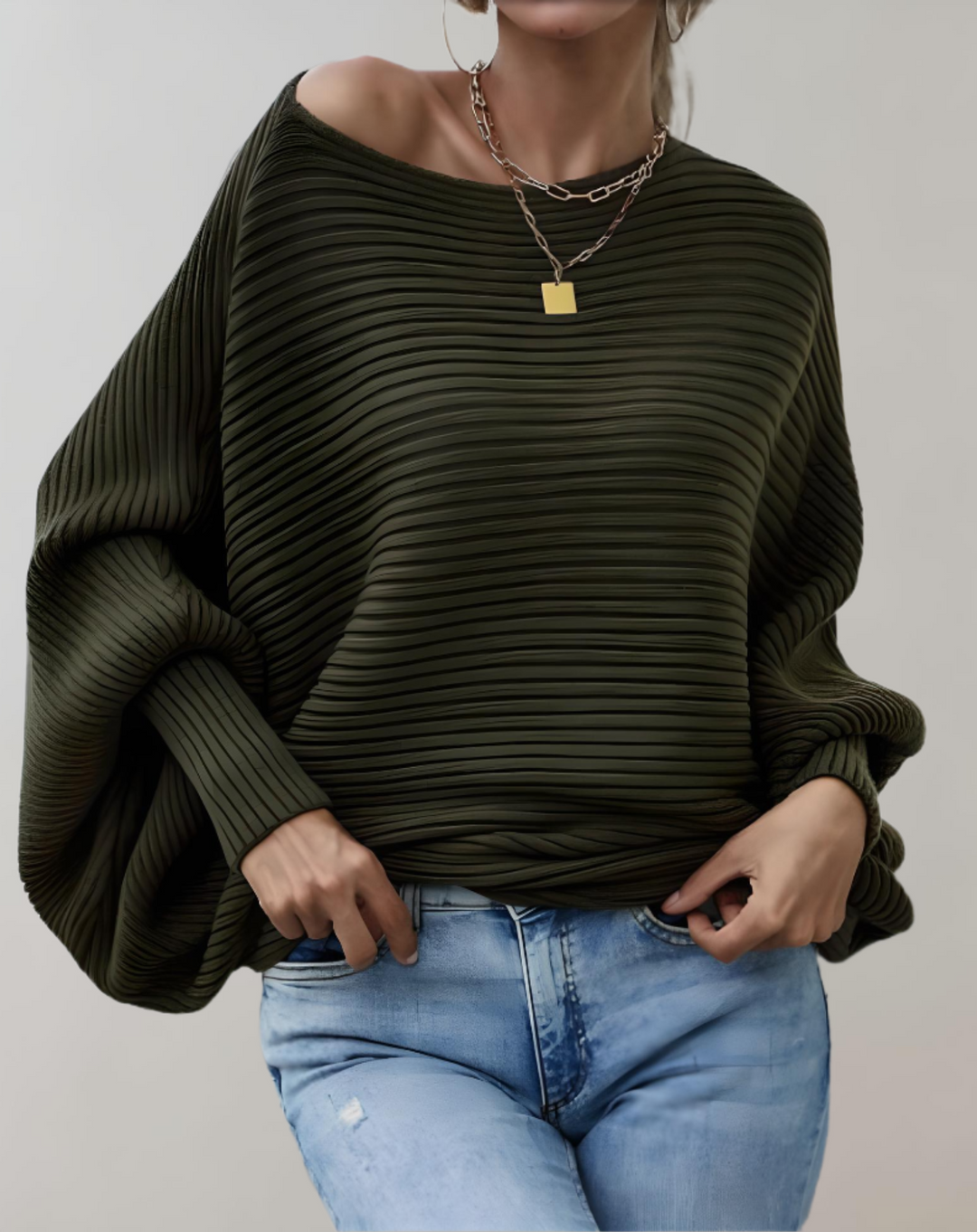 Levoire | Pull Avec Manches Bouffantes Et Coupe Cintrée Pull vert foncé