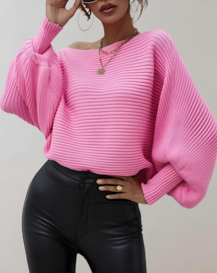 Levoire | Pull Avec Manches Bouffantes Et Coupe Cintrée Rosa-rouge Sweatshirt
