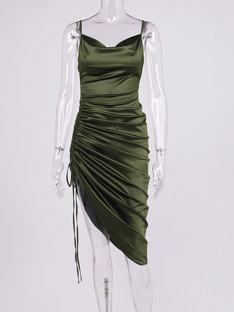 Levoire | Silke Bardot Ruché Corset Midi Robes