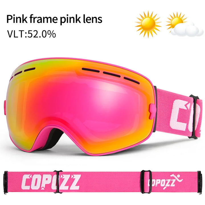 Levoire | De Ski Unisexe Uv400 Anti-Buée Cadre Rose