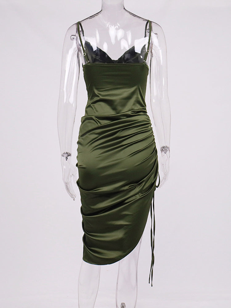 Levoire | Silke Bardot Ruché Corset Midi Robes