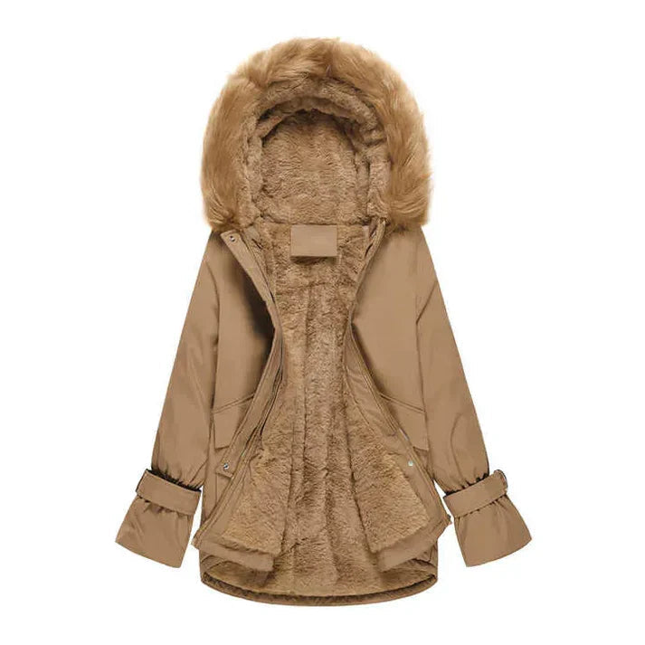 Levoire | Veste Fausse Fourrure Manches Longues Avec Capuche Braun