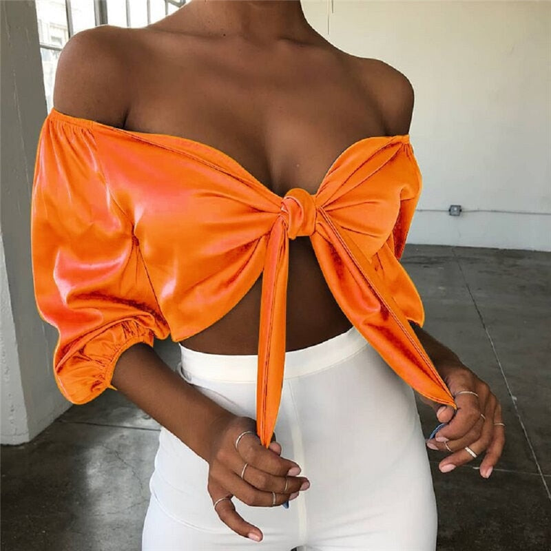 Levoire | Blouse Satin Salomé Orange (Épuisé !)