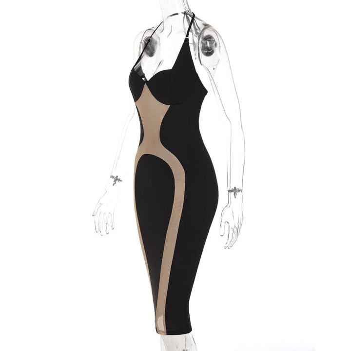 Levoire | U Mesh Ultraléger Sans Manches Découpé Au Dos Robe Midi