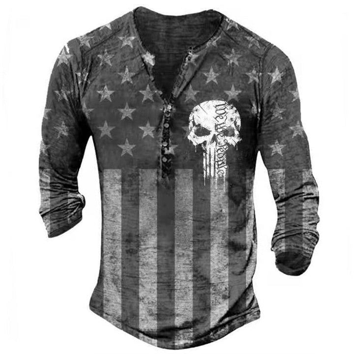 Levoire | T-Shirt Rétro Élégant À Manches Longues Gris