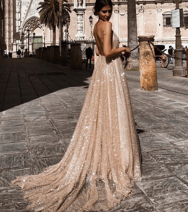 Levoire | Robe Romantique Sans Manches Décorée De Paillettes En Maille