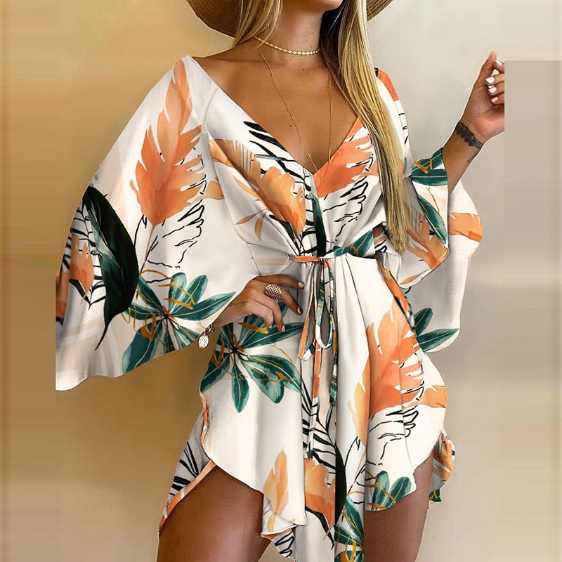 Levoire | Kimono Floral Léger Été Joyeux Abricot