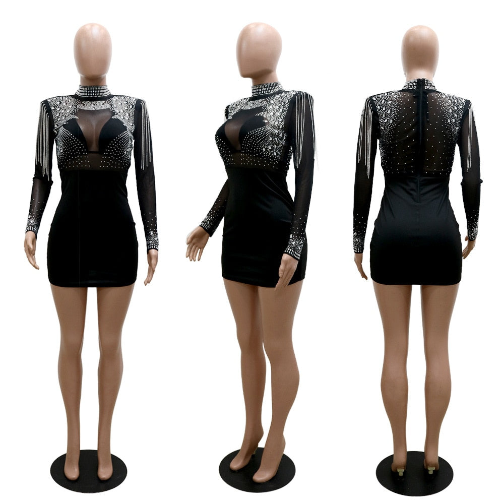 Levoire | Krystall Collier Épaules Poupée Robes Mini Douces