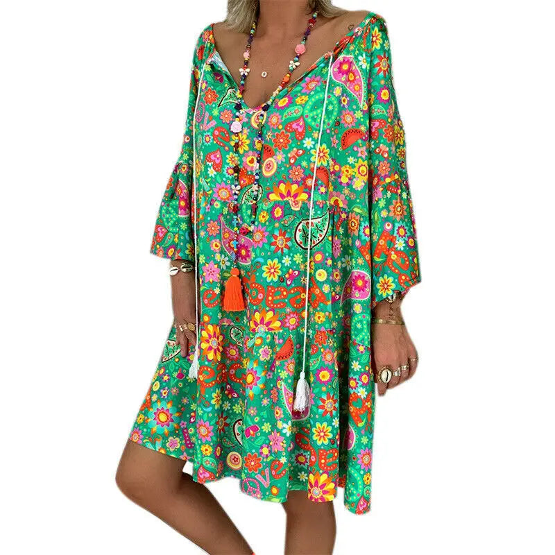 Levoire | Robe À Col En V Fleurie Confortable