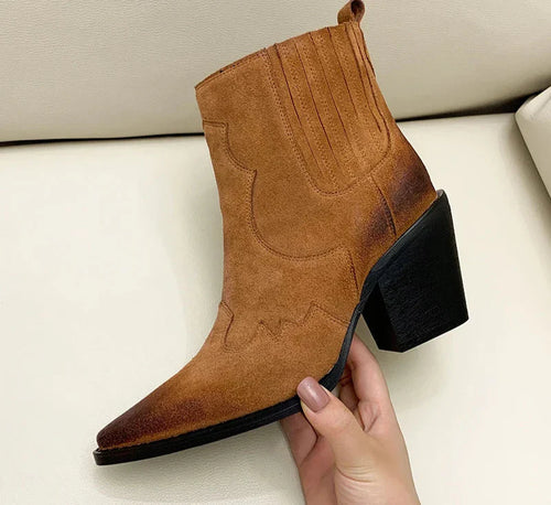 Levoire | Bottes En Cuir À Talon Moyen Pour Femmes