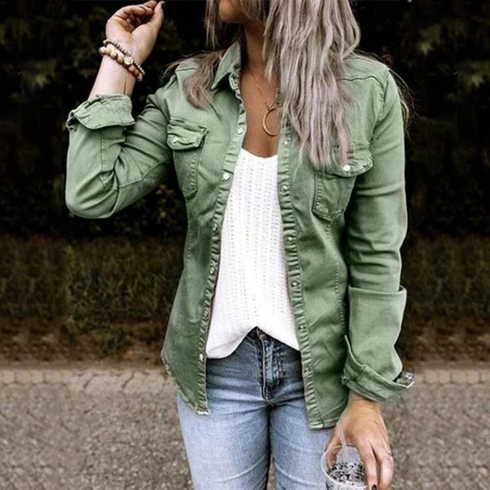 Levoire | Blouse En Denim Vert foncé