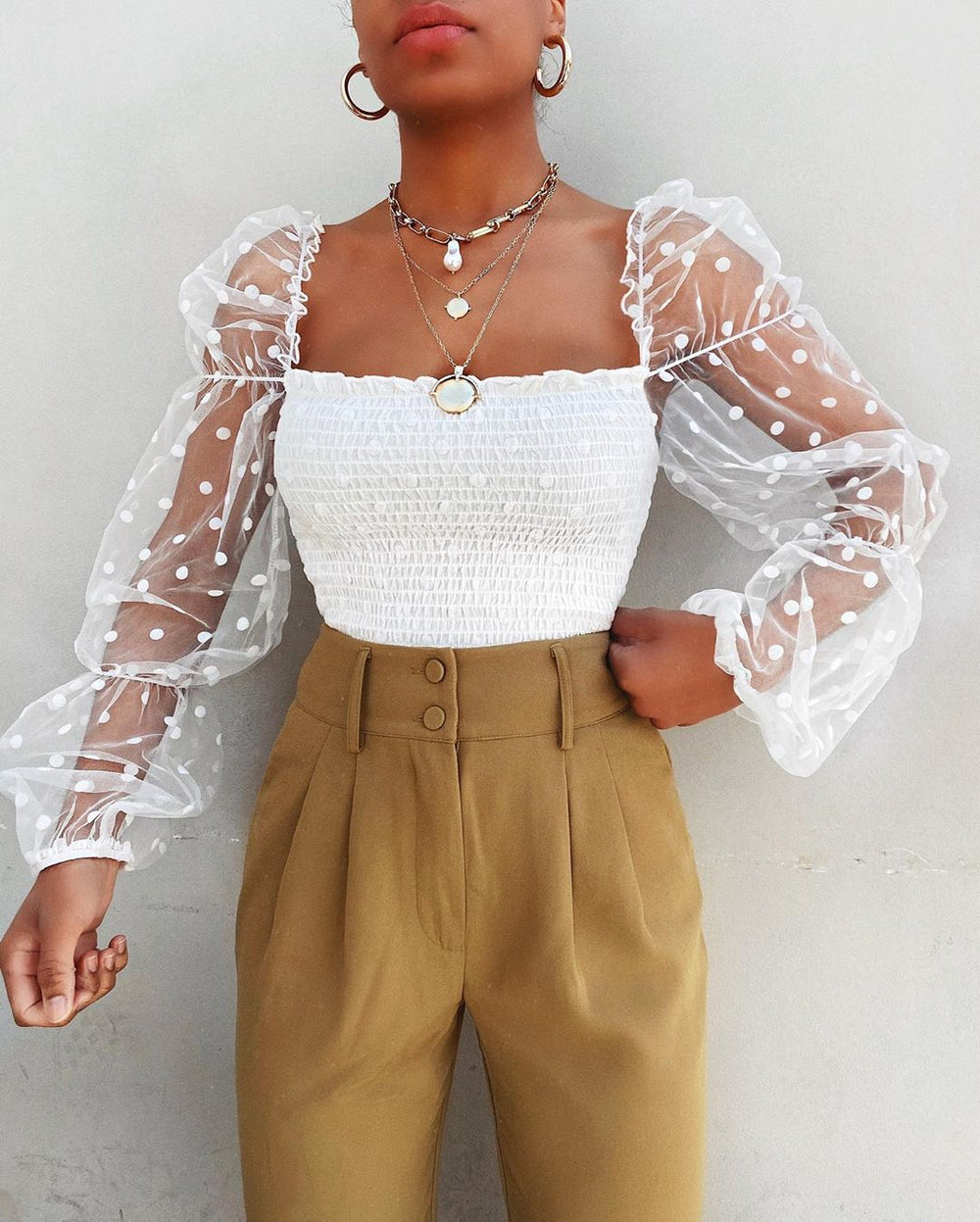 Levoire | Tiffany Top Avec Mesh - Un Haut Pour Femme Unique Et Élégant. Blanc