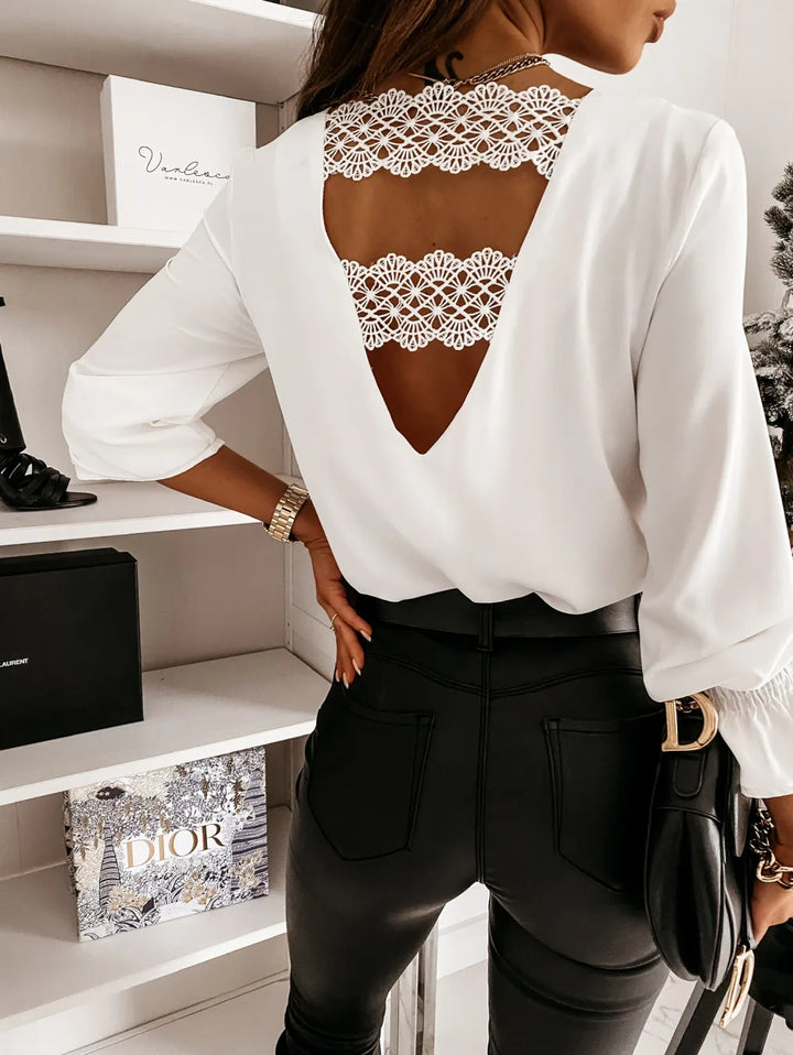 Levoire | Haut En Dentelle Élégant Blanc