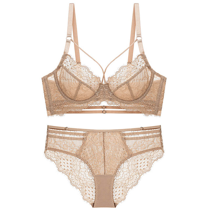 Levoire | Ensemble De Lingerie En Dentelle Avec Bretelles Réglables Beige