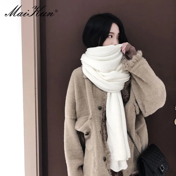Levoire | Écharpe Chaude En Imitation Cachemire Pour Femme Blanc