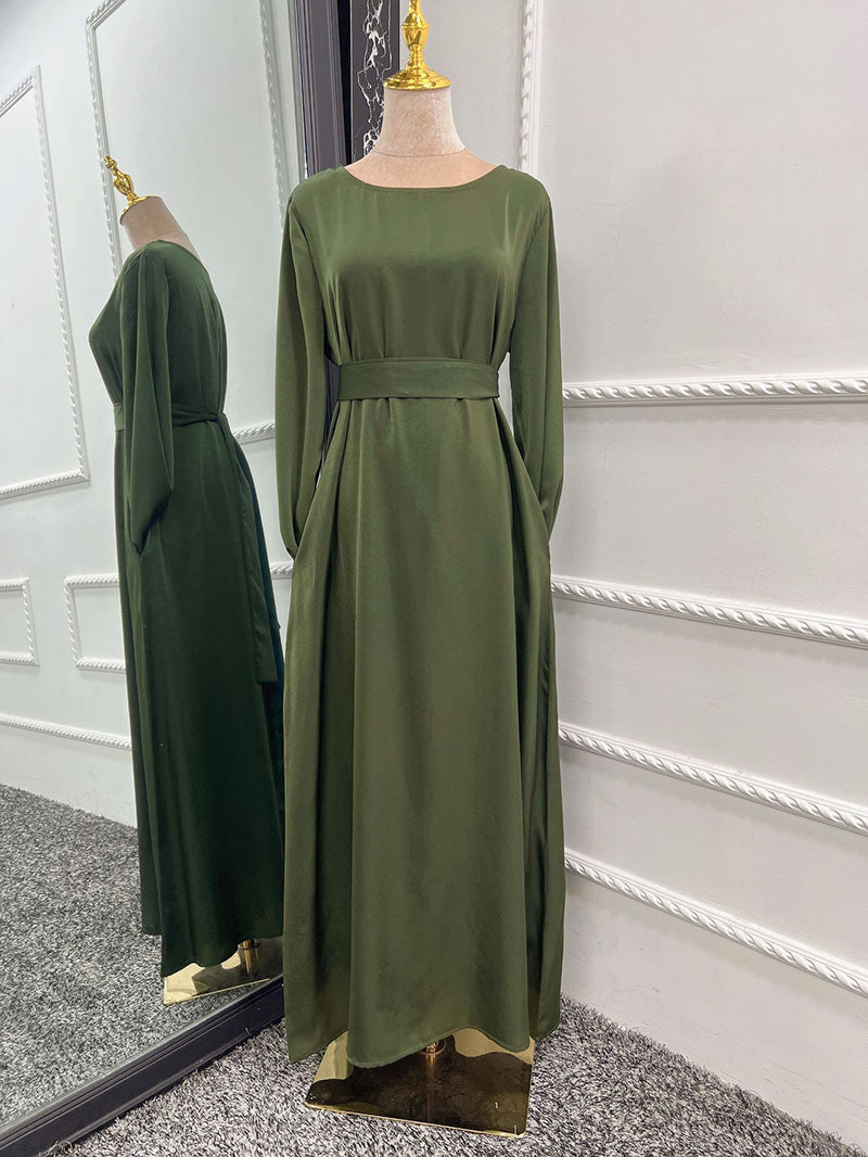Levoire | Robe Sliky longue armeen vert