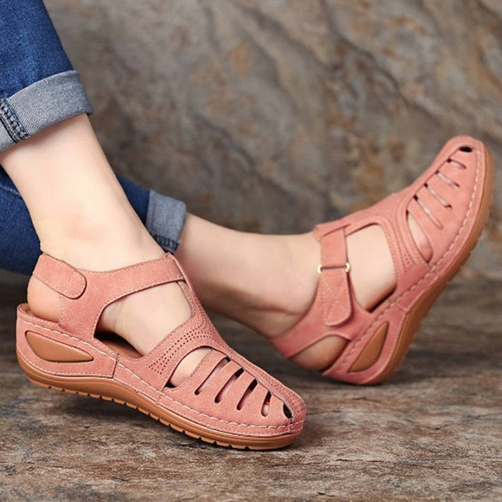 Levoire | Sandales À Fermeture Velcro Pour Femmes Et Talon Rosa