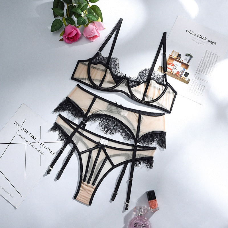 Levoire | Ensemble De Lingerie De Soirée Transparent Noir