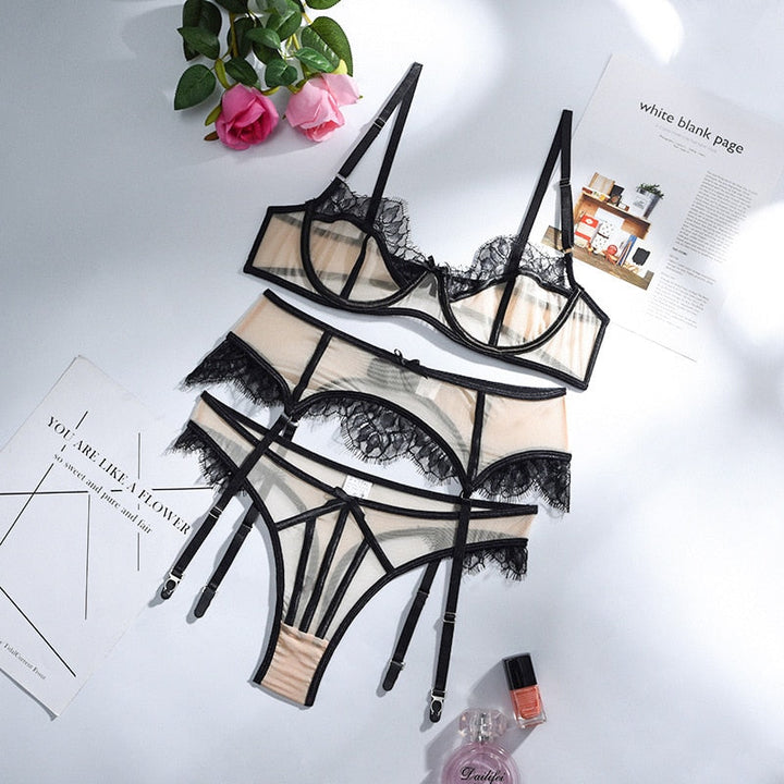 Levoire | Ensemble De Lingerie De Soirée Transparent Noir