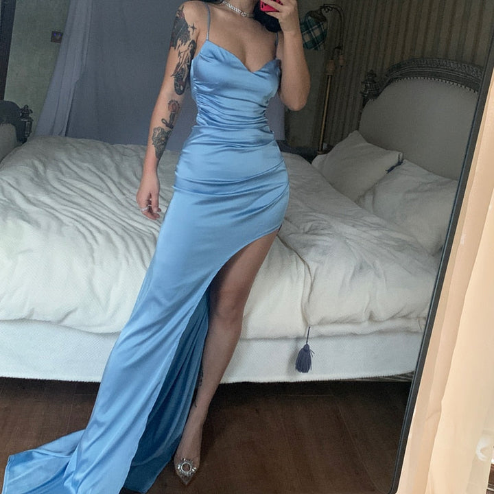 Levoire | Satina-Midi Robe Maxi Plissée Avec Ouverture Sur Le Côté