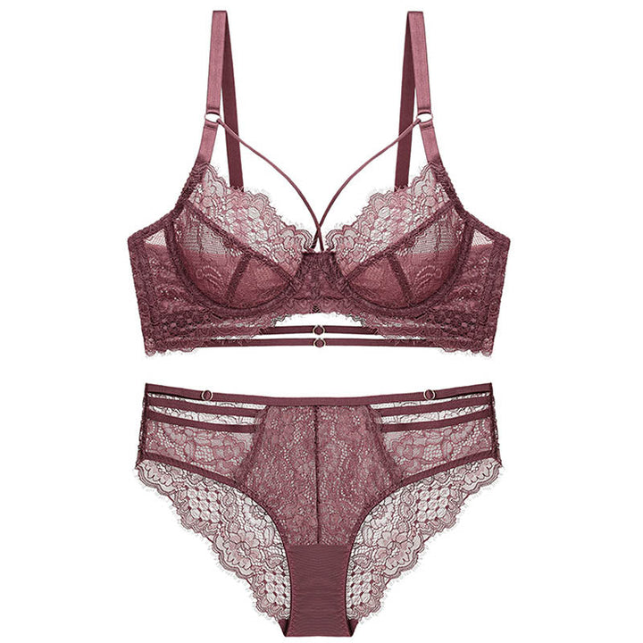 Levoire | Ensemble De Lingerie En Dentelle Avec Bretelles Réglables Bordeaux