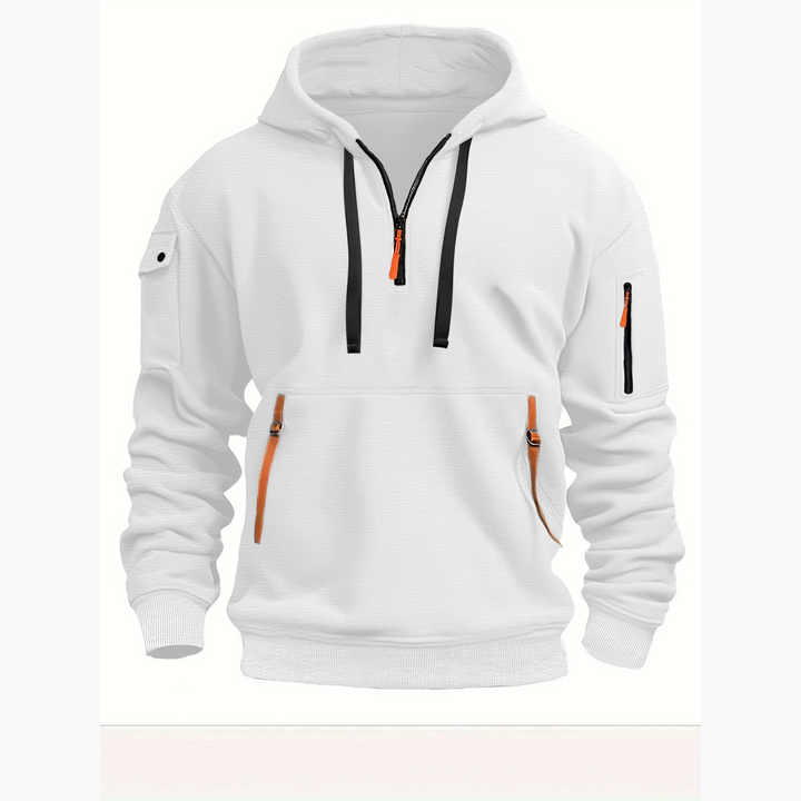 Levoire | Sweat à capuche à fermeture éclair semi-ouverte Blanc