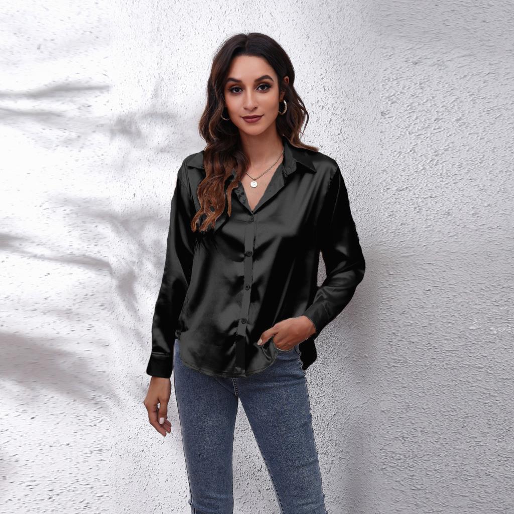 Levoire | Blouse En Satin Shila - Une Blouse D'Été Légère Pour Femmes Noir