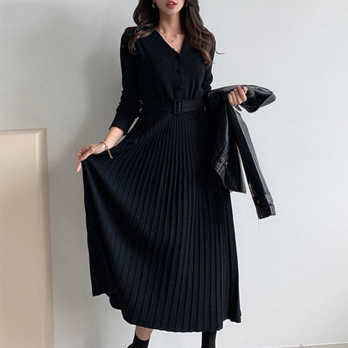 Levoire | Robe Printemps Tricotée Plissée Lacée