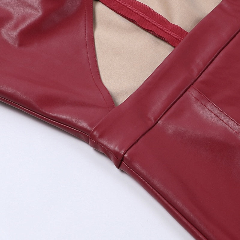 Levoire | Textile Cuir Creux Asymétrique Mini Robe