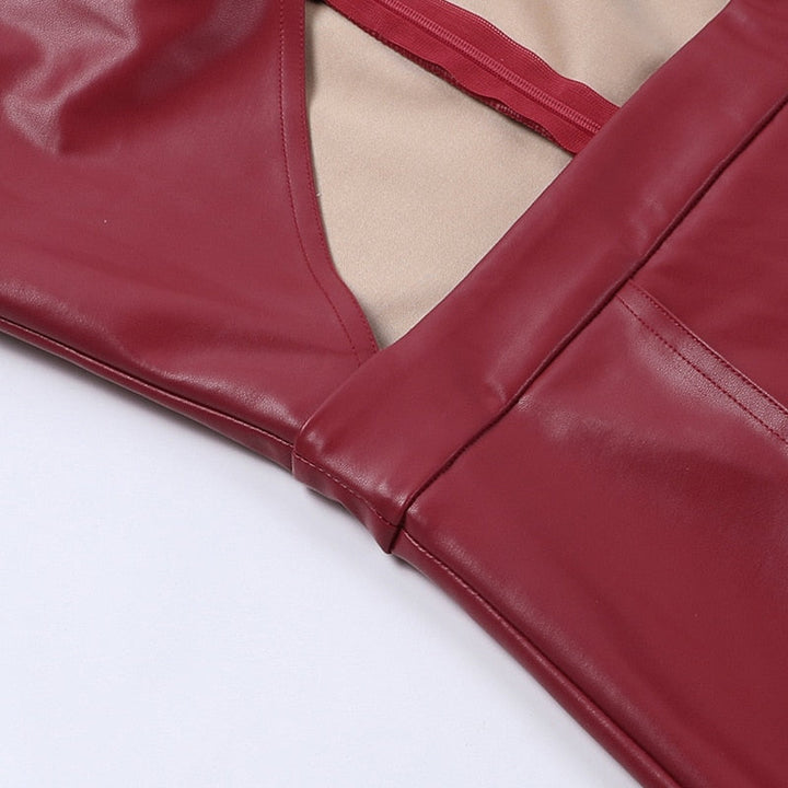 Levoire | Textile Cuir Creux Asymétrique Mini Robe