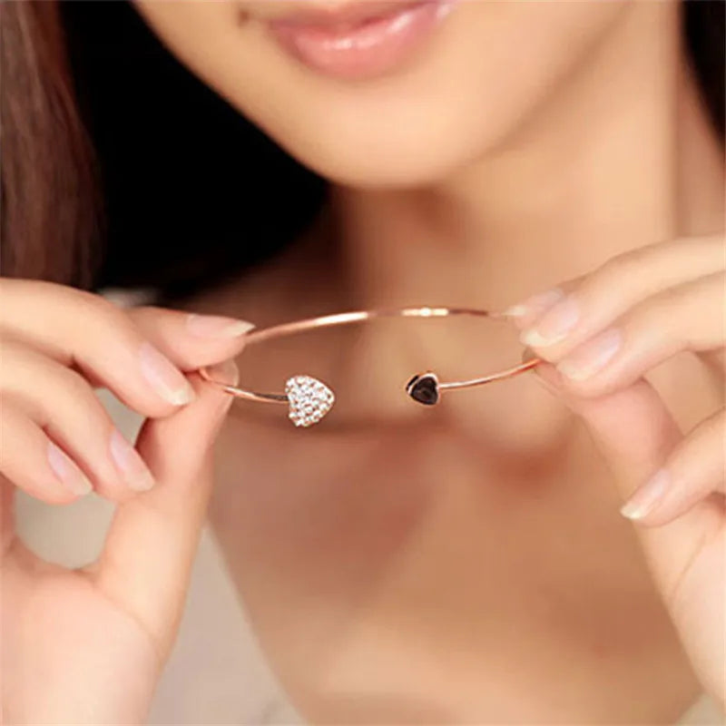 Levoire | Bracelet Cœur Ajustable En Cristal