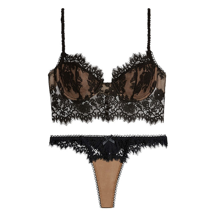 Levoire | Dentelle Set Lingerie Avec Boutons Décoratifs Noir