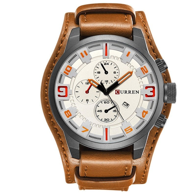 Levoire | Montre Bracelet De Luxe Navigator En Cuir Ivoire Mokkaa