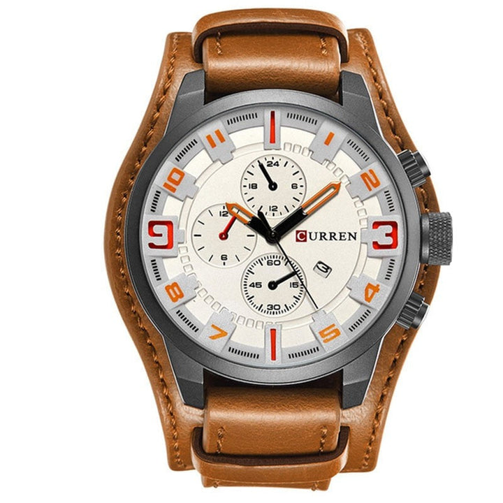 Levoire | Montre Bracelet De Luxe Navigator En Cuir Ivoire Mokkaa