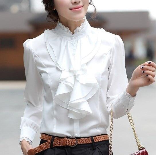 Levoire | Shirt À Louer Avec Des Manches Longues Et Un Col Jabot Froncé