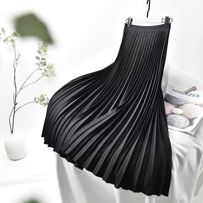 Levoire | Jupe en velours plissée à taille haute Noir
