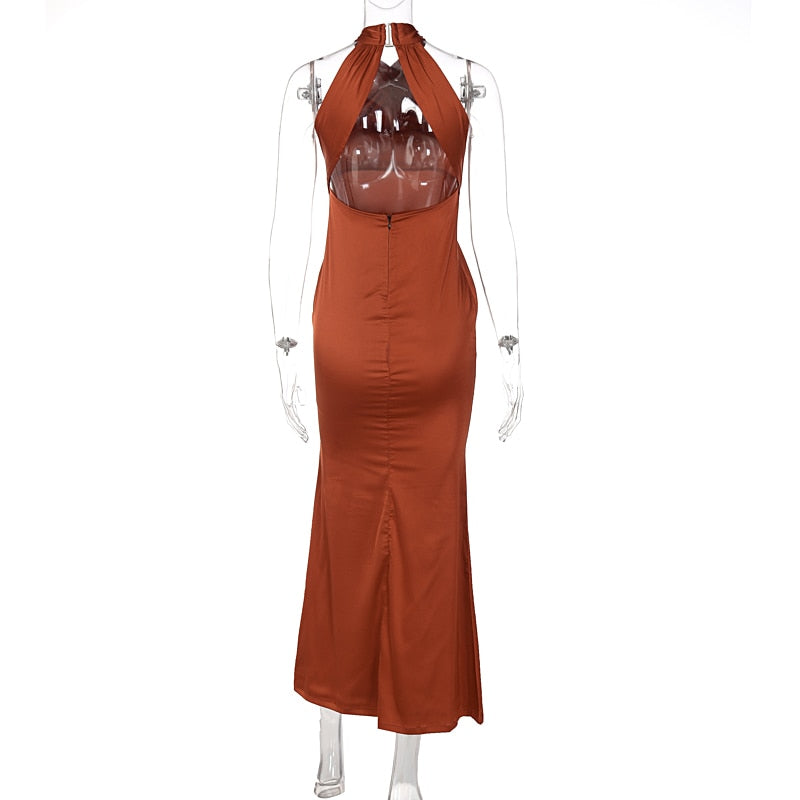 Levoire | Satin Sans Bretelles Dos Nu Robe Midi