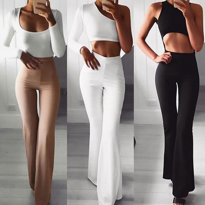 Levoire | Pantalon Évasé Taille Haute Pour Femmes Khaki S