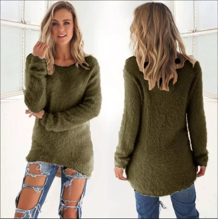 Levoire | Chaleur Col Rond à Manches Longues Tricot armeen vert