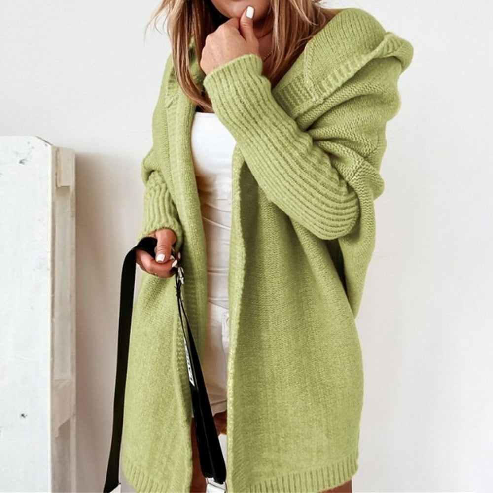 Levoire | Long Warm Cardigan Pour Femmes Vert foncé