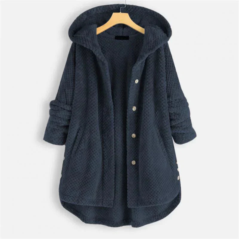 Levoire | Manteau En Tricot Avec Capuche Bleu