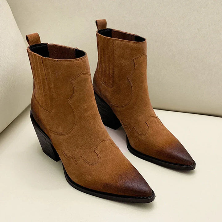 Levoire | Bottes En Cuir À Talon Moyen Pour Femmes