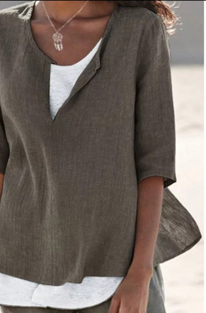 Levoire | Chemise À Col En V Pour Femmes