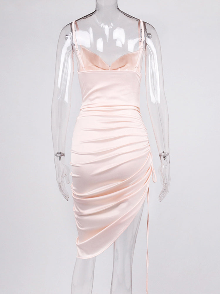 Levoire | Silke Bardot Ruché Corset Midi Robes