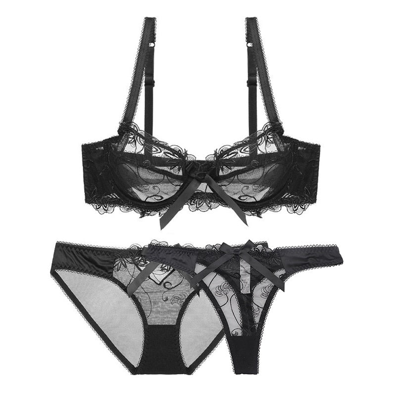 Levoire | Ensemble De Lingerie 3 Pièces En Matériau Doux Noir