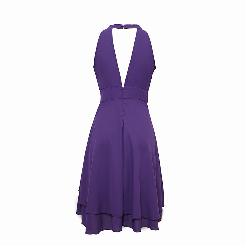 Levoire | Robe D'Été À Bretelles Taille Haute Sans Manches En Chiffon Midi Superposée Ajustement Slim