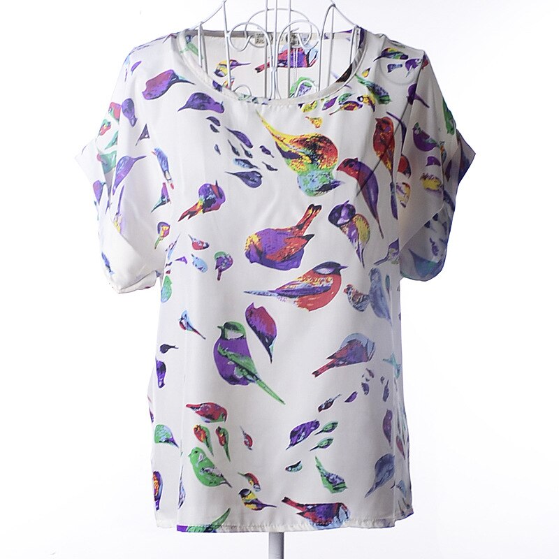 Levoire | Klara T-Shirt En Coton Pour Femmes - Un T-Shirt D'Été Et Joyeux Oiseaux